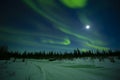 Green Snow from Northern Lights Reflection