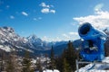 Snow Gun at Italy mountains Royalty Free Stock Photo