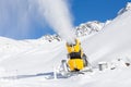 Snow gun in the mountains Royalty Free Stock Photo