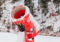 Snow gun. Ski resort of Selva di Val Gardena, Italy