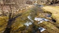 Springtime Snow Melt in Rural Wisconsin Creek Royalty Free Stock Photo