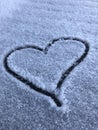 Snow heart a romantic sign