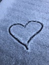 Snow heart a romantic sign