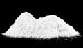 Snow hills on black background. Pile of white snow at night. Christmas night Royalty Free Stock Photo