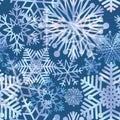 Snow holiday background. Snowflakes texture. Blue christmas pattern Royalty Free Stock Photo