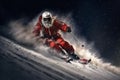 snow holiday santa skier ski sport snowboarder christmas winter mountain. Generative AI.