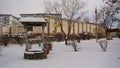 Snow and ice on a ancient water well. Erzurum, in Turkey Royalty Free Stock Photo