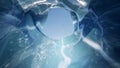 Snow ice cave inside tunnel frozen environment 3d Royalty Free Stock Photo
