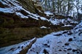 Parfreys Glen State Natural Area in Winter canyon wall Royalty Free Stock Photo