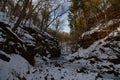 Parfreys Glen State Natural Area in Winter gorge overview Royalty Free Stock Photo