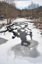 Snow and Ice on the Patapsco River in Maryland Royalty Free Stock Photo