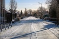 Snow and ice on the streets in NIeuwerkerk aan den IJssel