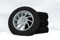 Snow Ice Tire concept 3d rendering illustration