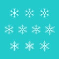 Snow icon vector. snowflake icon set Royalty Free Stock Photo