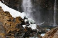 Snow at the Kegon Watefalls, Japan. Royalty Free Stock Photo