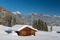 Snow landscape in austrian alps Royalty Free Stock Photo