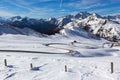 Snow landscape of Passo Giau, Dolomites, Italy
