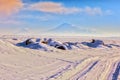 Snow landshaft and to the Mount of Ararat Royalty Free Stock Photo