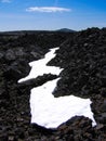 Snow on lava bed at Craters of the Moon.