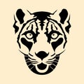 Snow leopard head face vector illustration