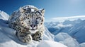 Snow Leopard reigns as the graceful ghost of the mountains Royalty Free Stock Photo