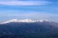 Snow lies on Mount Hermon, a mountain range located on the border of Syria, Lebanon and Israel Royalty Free Stock Photo