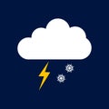 Snow lightning Simple vector modern icon design illustration