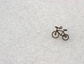 Snow and little bicycle