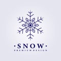 Snow logo vector illustration design line art very simple icons symbol