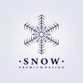 Snow logo vector illustration design line art very simple icons symbol