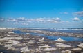 Snow lying on the icy sea, beautiful landscape