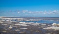 Snow lying on the icy sea, beautiful landscape