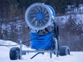 Snow machine cannon snowmaker gun Royalty Free Stock Photo
