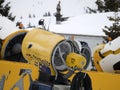 Snow machine cannon snowmaker gun Royalty Free Stock Photo