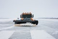 Snow machines on the runway Royalty Free Stock Photo