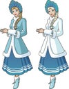 Snow Maiden character with blond braid