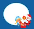 Snow Maiden and Santa Claus Vector Illustration