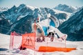 Snow making machine in the Dolomites
