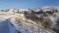 Snow on the Malvern Hills Worcestershire. Royalty Free Stock Photo