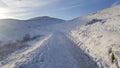 Snow on the Malvern Hills Worcestershire. Royalty Free Stock Photo