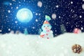 Snow Man full moon snowflakes background. The elements of this image furnished by NASA Royalty Free Stock Photo