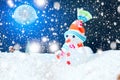 Snow Man full moon snowflakes background. The elements of this image furnished by NASA Royalty Free Stock Photo