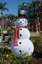 SNOW MAN WITH TOP HAT CHRISTMAN CELEBRATION Royalty Free Stock Photo