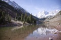 Snow on the Maroon Bells wilderness. Royalty Free Stock Photo