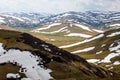 Snow melted on top of the mountains