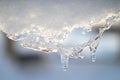 Snow melting icicle spring background Royalty Free Stock Photo