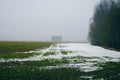 the snow melts in the spring field