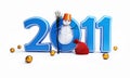Snow men new year 2011 christmas ball Royalty Free Stock Photo
