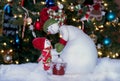 Snow man family still life