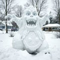 Snow monster sculpture Royalty Free Stock Photo